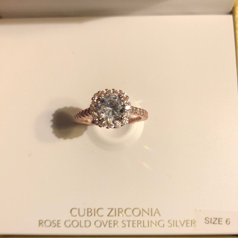 = BRAND NEW = ROSE GOLD OVER STERLING SILVER RING
